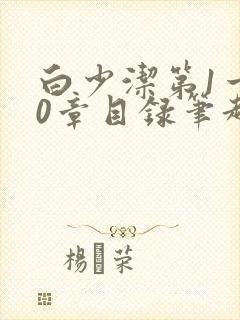 白少洁第1一40章目录笔趣阁