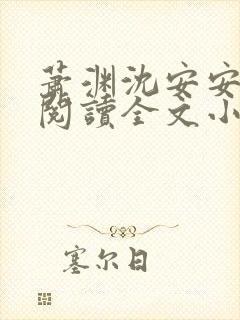 萧渊沈安安免费阅读全文小说