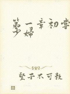 第一章初尝极品少妇