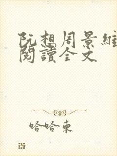 阮想周景维免费阅读全文