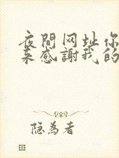 夜间网址你会回来感谢我的