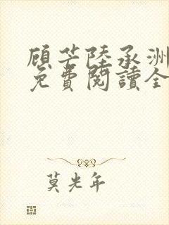 顾芒陆承洲小说免费阅读全文免费阅读下载封面