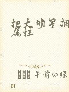 把大明星调成专属性