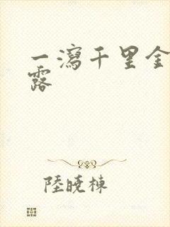 一泻千里金银花露封面