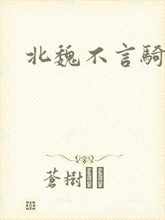 北魏不言骑封面