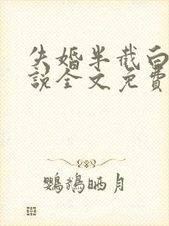 失婚半截白菜小说全文免费阅读