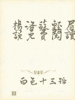 杨洛苏轻眉笔小说免费阅读