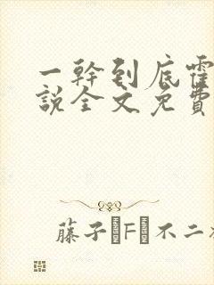 一干到底霍坤小说全文免费阅读