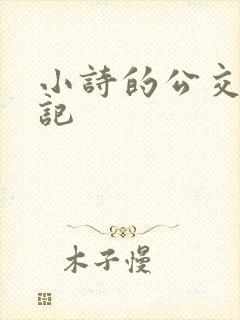 小诗的公交车日记封面