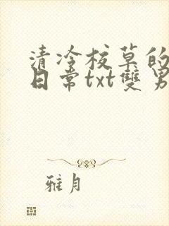 清冷校草的抹布日常txt双男主