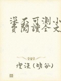 深不可测小说免费阅读全文笔趣阁