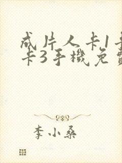 成片人卡1卡2卡3手机免费看封面