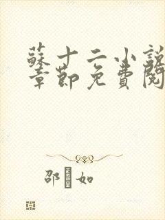 苏十二小说最新章节免费阅读