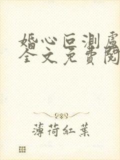 婚心叵测卢丹妮全文免费阅读小说