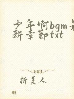 少年啊bgm最新章节txt