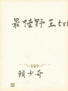 最佳野王txt封面