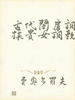 古代闺房调教h揉贵女调教记