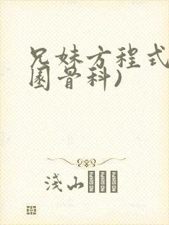 兄妹方程式(校园骨科)