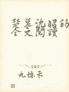 楚慕沈昭的小说全文阅读