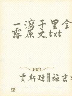 一泻千里金银花露原文txt