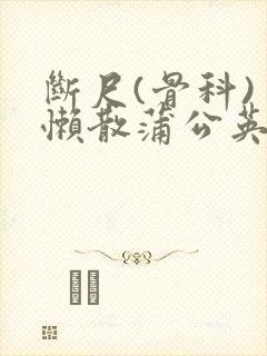 断尺(骨科) 懒散蒲公英封面