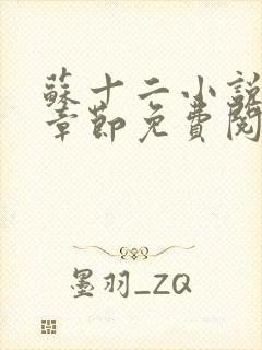 苏十二小说最新章节免费阅读全文