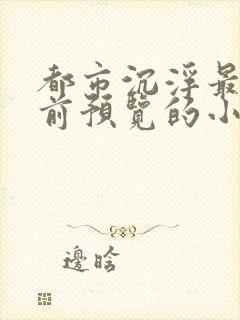 都市沉浮最快超前预览的小说3030封面