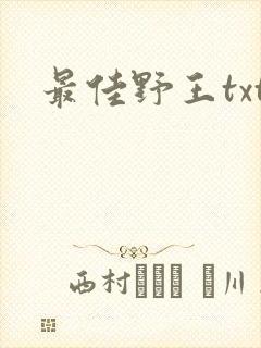 最佳野王txt封面