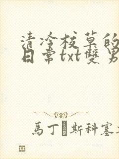 清冷校草的抹布日常txt双男主