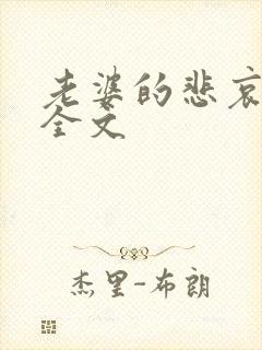 老婆的悲哀小说全文