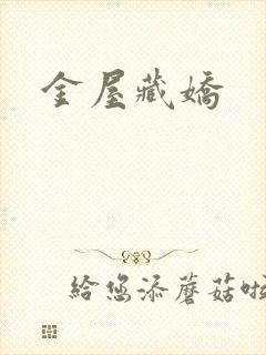 金屋藏娇封面