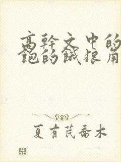 高干文中的喂不饱的饿狼角色分析封面