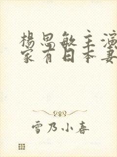 杨思敏主演的《家有日本妻》