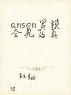 anson男模全见写真封面