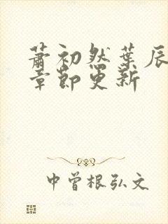 萧初然叶辰最新章节更新