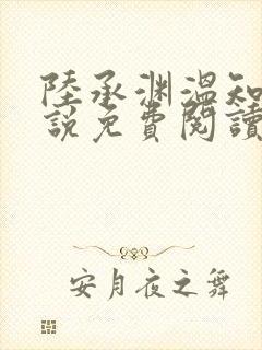 陆承渊温知予小说免费阅读最新章节封面