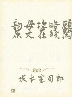 韵母攻略顾小暖原文在线阅读封面