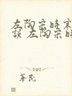 左陶宋时寒的小说 左陶宋时寒全文免费阅读封面
