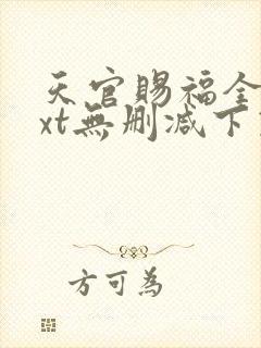 天官赐福全文txt无删减下载封面