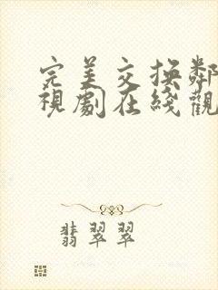 完美交换邻居电视剧在线观看免费