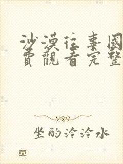 沙漠往事国语免费观看完整版高清封面