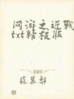 网游之近战法师txt精校版封面