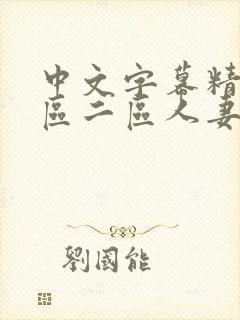 中文字幕精品一区二区人妻封面