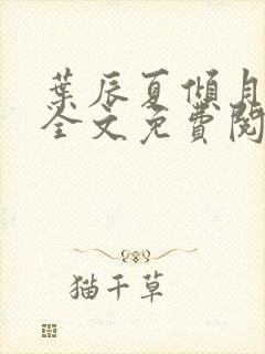 叶辰夏倾月小说全文免费阅读笔趣阁