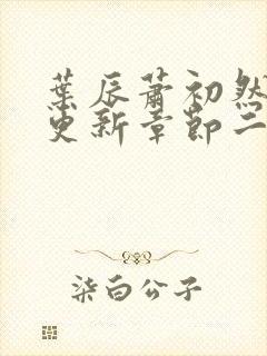 叶辰萧初然最新更新章节二