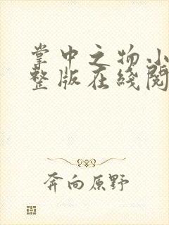 掌中之物小说完整版在线阅读