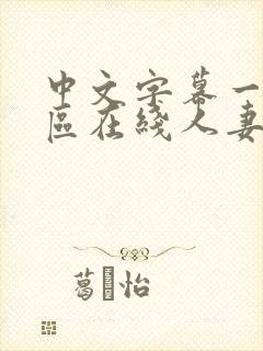 中文字幕一区二区在线人妻封面