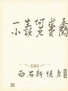 一生何求秦菲雪小说免费阅读