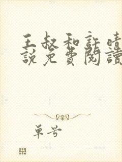 王叔和许晴的小说免费阅读无弹窗