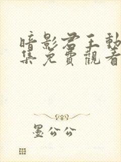 暗影君王动漫全集免费观看封面